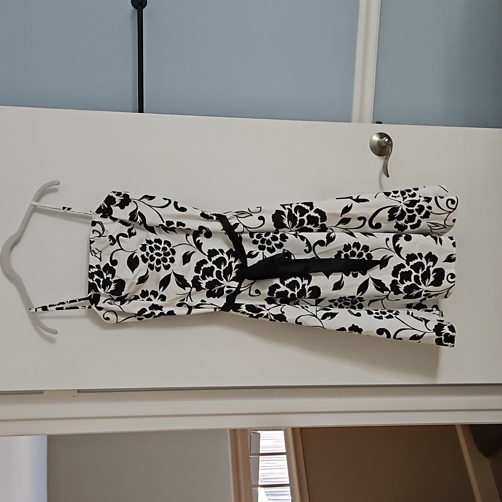 Black and white floral dress